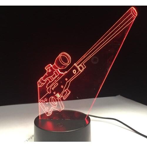 SMG Sniper Rifle Gun LEGENDARY SCAR Game Play Gift Home Decor 7 Colors Change Lava Lamp Touch Remote Control Drop Shipping