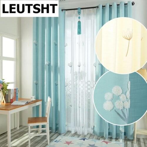 Modern Pastoral Embroidered Cotton and Linen Shade Bedroom Curtains Selling Korean-style Window Curtains for Living Room Kitchen