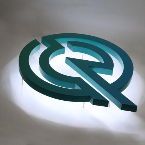 Handcraft Luminous Led Letter Stainless Steel Letter Built-up Back Light Wall-mounted 3D Signage Advertising Logo SignWaterproof