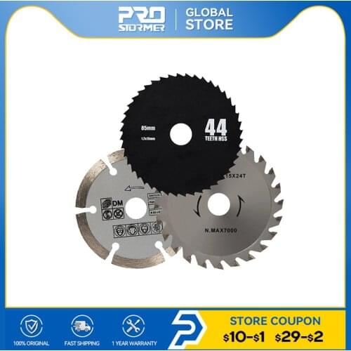 TENWA 85mm Circular Saw Blades HSS/TCT woodworking Rotary Tool Cutting Discs Mandrel for mini circular saw 3pcs/lot