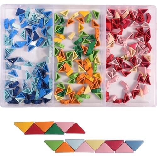 Triangle Enamel Tile Bracelet Rainbow Beads Accessory Loose Tila Beads for Woman Gril DIY Jewelry Making Gift