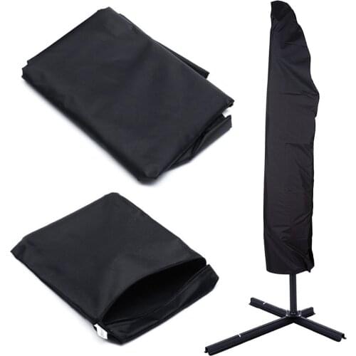 Waterproof Patio Parasol Umbrella Cover Outdoor Umbrella Rain Cover Drawstring Dust Protective Case Cantilever Mat 265cm