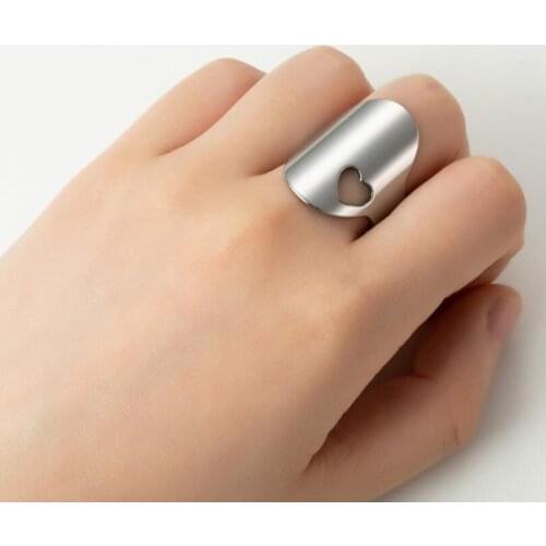 WANGAIYAO2021 new stainless steel ring female fashion simple ins hollow love ring men and women hollow finger ring day gift jewe