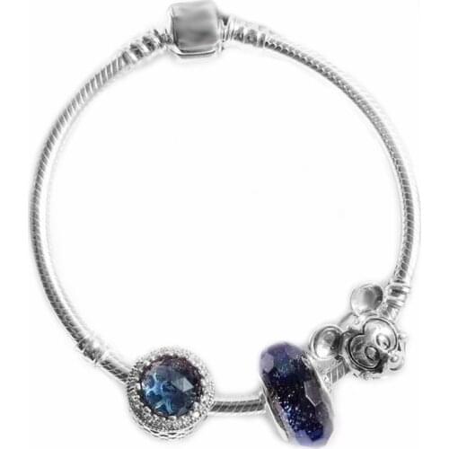 XIAOYI 100% s925 new 2020 spring winter Blue glaze lovely cartoon simple DIY high quality fashion factory wholesale Bracelet