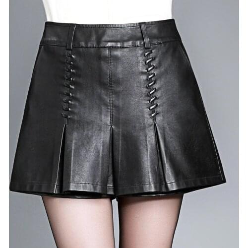 Youzhao Women's Leather Shorts