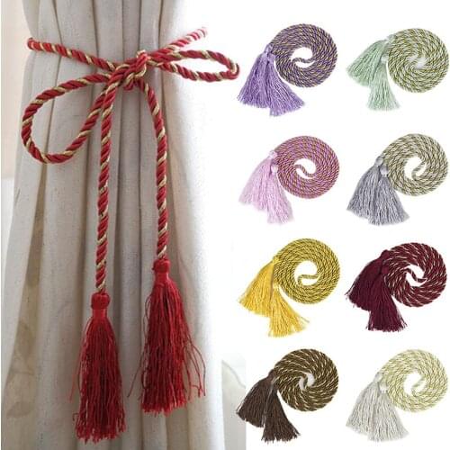 2Pcs Curtain Tie Backs Handmade Curtain Holder Clip Buckle Rope Home Decorative Room Accessories Curtain Tie Backs 138cm