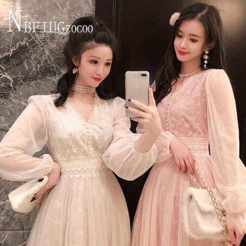 2020 Autumn Winter New Fairy Women Dress Slim Long Sleeve Female Bottoming Dresses