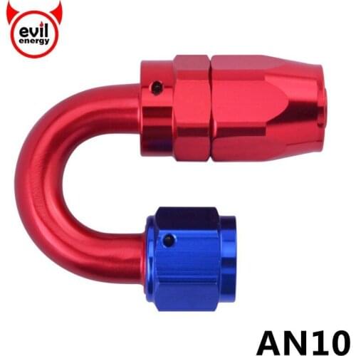 Evil energy Universal AN10 Swivel Hose End Fuel Fitting Adapter Aluminium Hose End 0 45 90 180Degree Reusable Oil Fuel Hose End