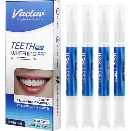 1/2/3/4pcs VACLAV Teeth Whitening Gel Pen Cleaning Brush Serum Remove Plaque Stains Dental Tools Oral Hygiene 18g 3ml