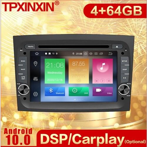 2 Din Carplay Android Radio Receiver Multimedia Stereo For Fiat Doblo 2016 2017 2018 GPS Navigation WiFi Auto Recorder Head Unit