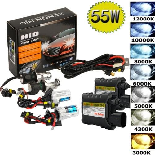 2pcs 55W Car HID LED Headlight 6000K/8000K/10000K/12000K Conversion KIT Bulbs H1 H3 H4 H7 H11 9005/HB3 9006/HB4 880/881 H13 H8