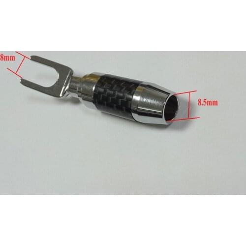 200pcs Copper Rhodium Plated Speaker Spade Plug Banana Plug Screw Type Audio Adapter Selling