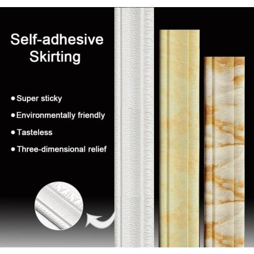3D Foam Waterproof Waist Line, Removable Self-adhesive Skirting Line for Home Office Hotel DIY Decoration (23cmx8cm)