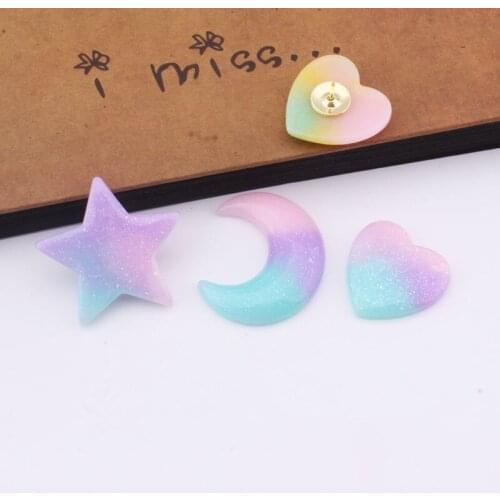 3pcs Dreamy Color Stars Moon Love Heart Push Pin Thumbtack Decoration Pushpins Cloth Cork Board Cute Thumb Tack Pins Office Pin