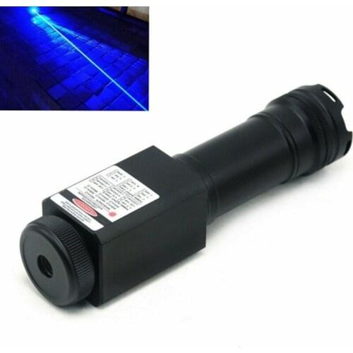 465T-3000 Powerful 465nm Blue Dot Waterproof Focusable Laser Pointer Flashlight