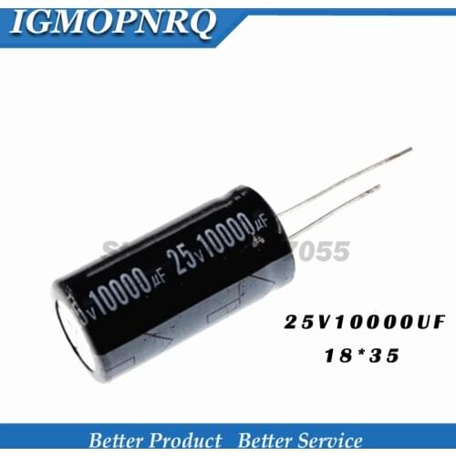5pcs 25V10000UF 18*35mm 10000UF 25V 18x35 25v10000 18 * 35 Electrolytic Capacitors DIP