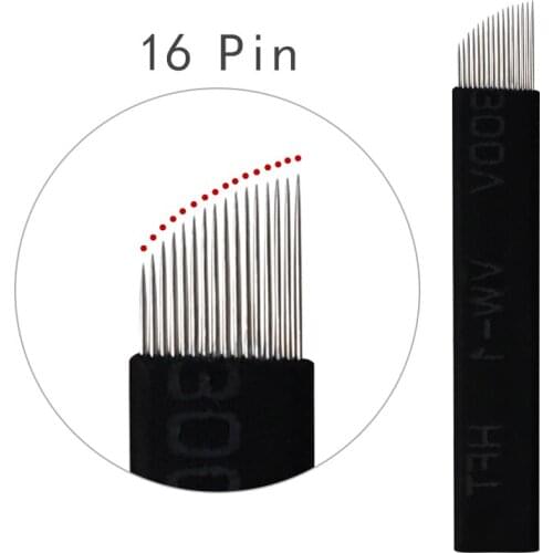 50Pcs/Lot 0.18MM Nano 16Pins Microblade 3D Embroidery Permanent Makeup Eyebrow Tattooing Flex Nano Tebori Blade