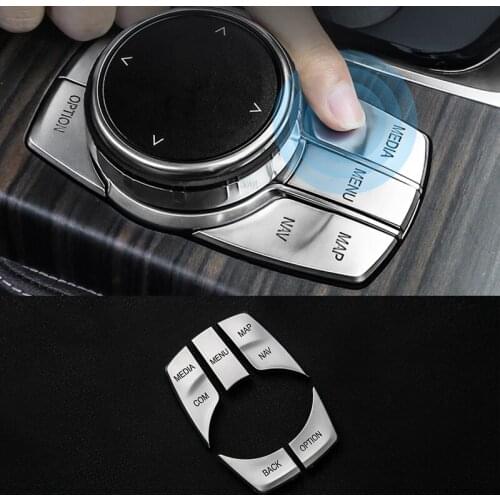 ABS Chrome 5pcs Car Multimedia Switch Buttons Cover Sticker Trim For BMW 5 Series 2018 528 530 540li