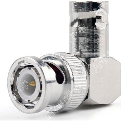 Areyourshop Freeshipping Sale High Quality 1Pc Adapter 90 Degree BNC Plug Male To BNC Female Jack RF Connector Right Angle M/F