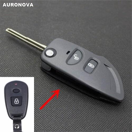 AURONOVA for Hyundai Terracan Santafe Elantra Before 2004 Car 2 Button Modified Remote Flip Folding Key Shell Fob Case