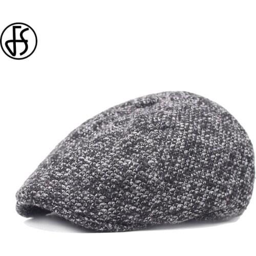 FS Women Winter Berets Classic Black Dark Blue Brown Mens Flat Beret Caps For Newsboy Gatsby Hat Visor Boinas Hombre Invierno
