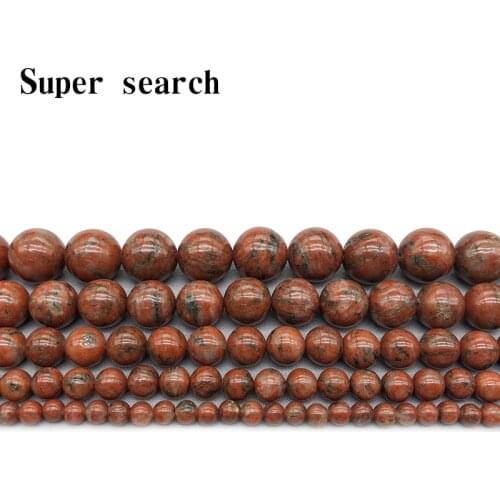 4/6/8/10/12mm Red Sesame Jaspe Loose Bead Natural Stone Beads For Jewelry Making Earring Bracelet Necklace DIY
