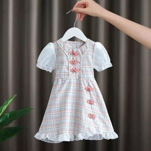 Girls' Cheongsam Summer New Kids Princess Dresses Chinese Style Party Dress Baby Girls Clothes