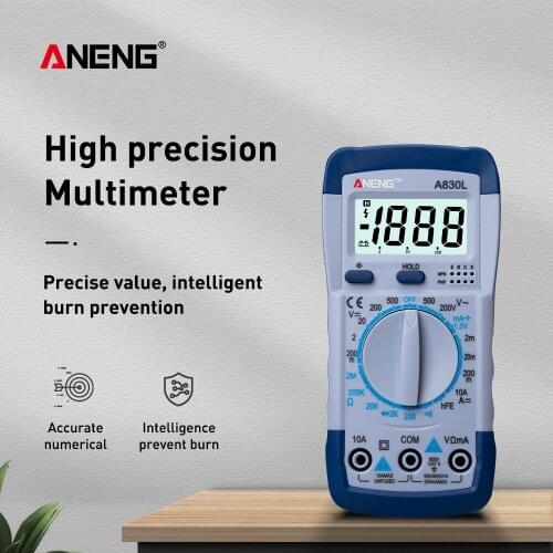 A830L LCD Digital Multimeter Electric Ammeter Voltmeter Tester Current Meter Handheld DC AC Voltage Diode Freguency Tool