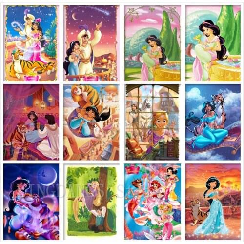 Disney Movie Enchanted AladdinS Lamp 5D DIY Diamond Painting Cartoon Full Drill Diamond Embroidery Cross Stitch Home Decor Gift