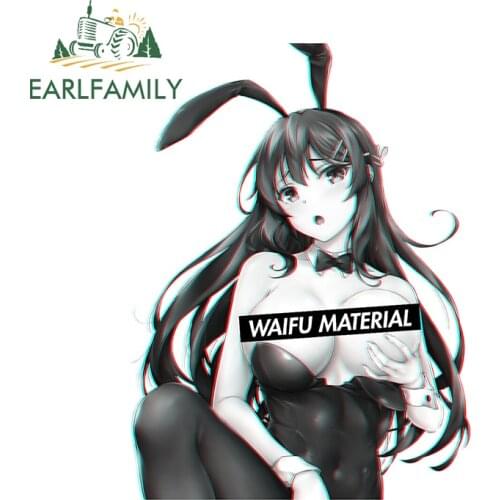 EARLFAMILY 13cm x 9.8cm for Sakurajima Mai Waifu Material Car Sticker Vinyl Car Wrap Decal Funny Waterproof Camper Scratch-Proof