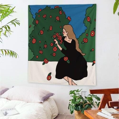 INS Girls Wall Tapestry Mandala Hippie Sweet Pink Girl Boho Decor Tapestry Wall Hanging Blanket Table Cloth Mat Home Decor