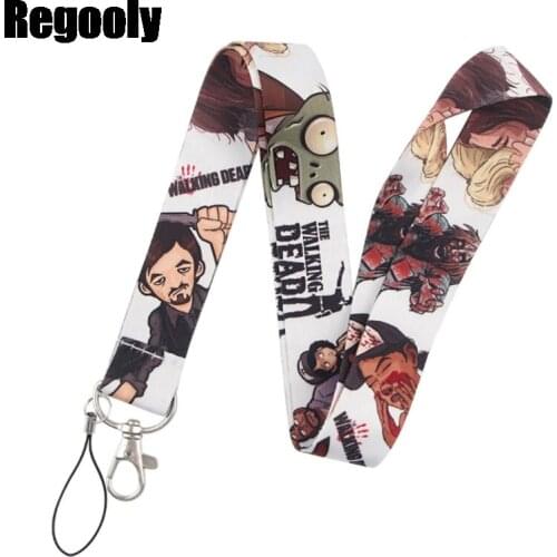 The Walking Death Keychain Lanyards Id Badge Holder ID Card Pass Gym Mobile Phone Badge Holder Key Strap webbings ribbons