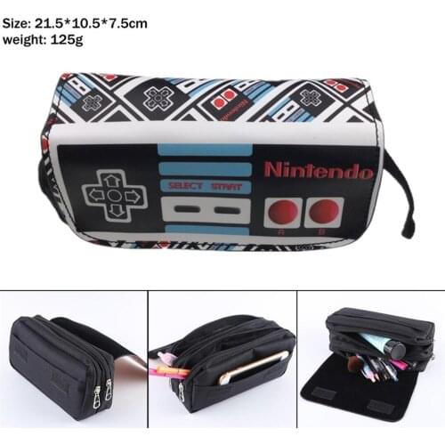 Game Playstation Handle Canvas MakeupBag Pencil Case Cartoon Women Student Penbag Portable Zipper Cosmetic Bag Stationery Gift