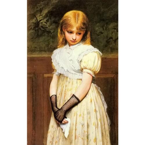 Charles Sillem Lidderdale Petulance Young Girl Oil Painting on Canvas Hand Painted for Home Decor No Framed Figure Vertical