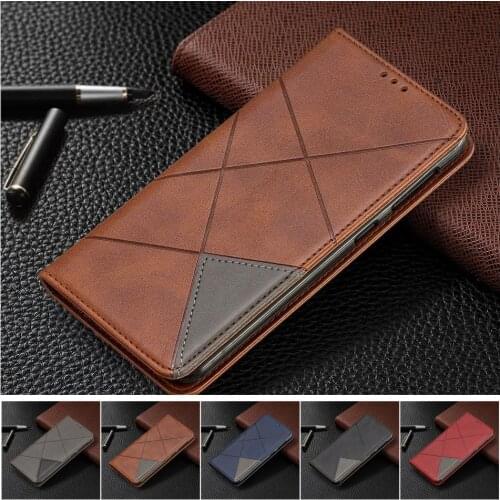 Man Boy Plaid Rhombus Flip Phone Case For Samsung Galaxy A51 A71 S20 Ultra S10E S9 Plus Hit Color Book Style Wallet Cover V07H