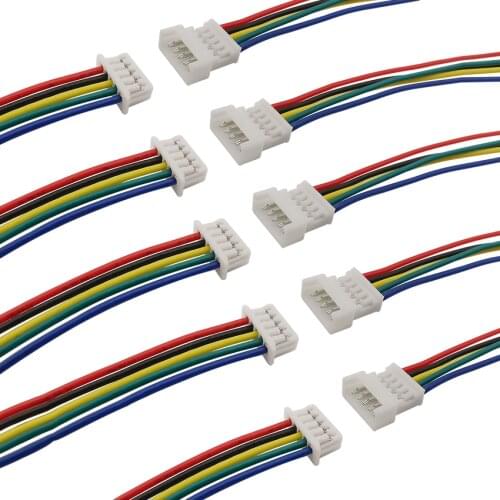10/5Pairs JST 1.25mm 5Pin Plug Jack Wire Connectors Pitch 1.25mm Micro Male Female Terminals Wire Cable Connector Length 15CM