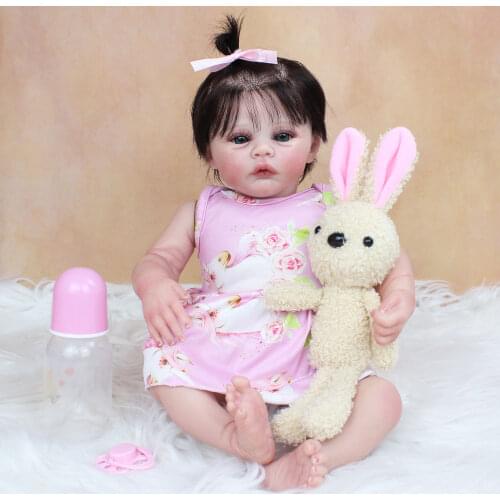 48 CM 3D Skin Tone Visible Veins Soft Silicone Reborn Baby Doll Toy For Girl 19 Inch Child Bebe Play House Boneca Lifelike