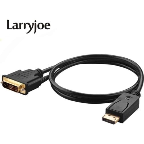 Larryjoe DP Display-port Displayport to DVI Cable Lead 6FT 1.8M Male To Male Adapter Cable Core Cord