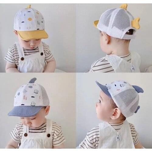 Summer Newsborn Baby Hat Cotton Cartoon Fish Baseball Caps for Boys Girls Travel Sunshade Children Snapback Hats 3-24 Months
