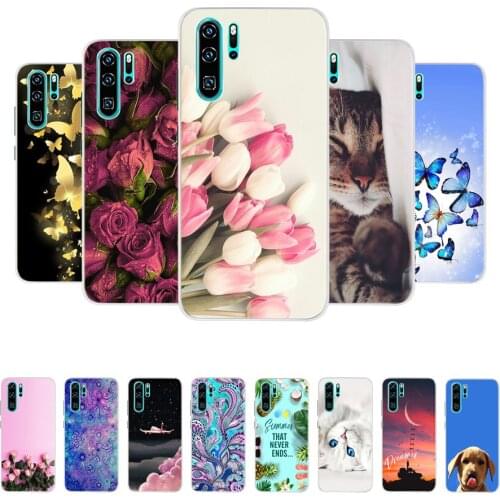 Fashion Flowers Phone Case for Huawei P30 P30 Pro P10 P20 Lite Huawei Mate 10 20 Lite Soft Silicone Back case cover bumper Coque