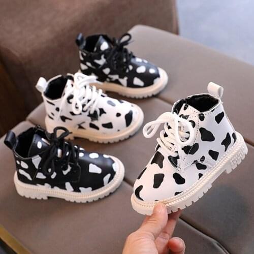 NEW 2021 Girls Leather Boots Boys Shoes Spring Autumn PU Leather Children Boots Fashion Toddler Kids Boots Warm Winter Boots