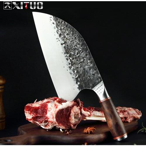 XITUO Forging Serbian Chef Knife Slicing Cutting Butcher Knives for Meat Vegetable Cooking Cleaver Tool Home Kitchen Knives