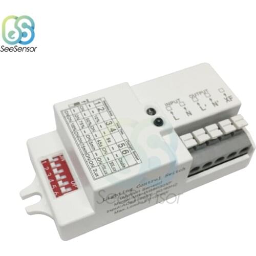 AC 85V-265V 50/60Hz Adjustable Delay Microwave Radar Sensor Switch Body Motion Detector Switch for LED Light Control Switch