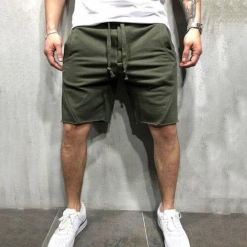 Casual Solid Cotton Shorts For Men Summer Drawstring Regular Straight Shorts Male Jogger Workout Shorts 2020 Mens Clothing