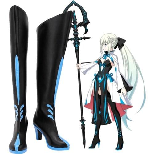 Fate Grand Order Morgan le Fay Games Cosplay High Heels Shoes Boots Halloween Costume Props Custom Made
