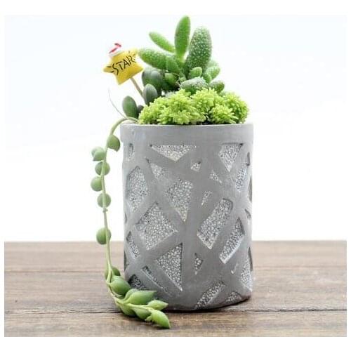 Silicone mold planter 3d vase mold Cylindrical Birds Nest flower pots molds muti-meat pot mould handmade moulds