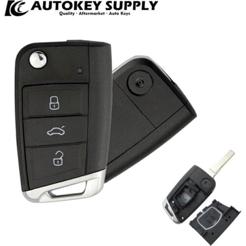 FORVW 3 Button Flip Folding Replacement Shell For VW Golf 7 MK 7 Skoda Seat AKVWF137