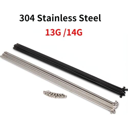 10Pcs Bicycle Spokes 13G 14G 304 Stainles Steel Bike Spoke Length 160/186/189/198/200/207/210/230/259/261mm Knitting Needle