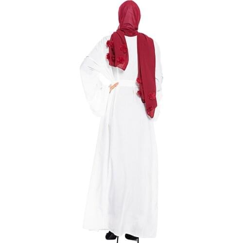 Solid Color Open Abaya Kimono Dubai Kaftan Islam Muslim Hijab Dress Jilbab Abayas for Women Caftan Robe Turkish Islamic Clothing