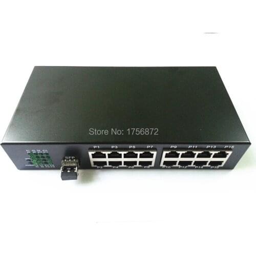 1 piece cascaded 100m 1F16E dual fiber Multi-mode 0.5km 1 fiber ports 16 ethernet ports fiber media converter ethernet switch